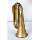 A MAYERS AND HARRISON LTD (1961) BRASS BUGLE, a COPPER AND BRASS WALL POCKET SPILL HOLDER, and a