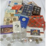 40 COINS PRESENTATION PACKS OF INDIVIDUAL AND SETS OF WORLD COINS, in printed folders, vacuum