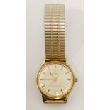 GILT METAL CASED OMEGA AUTOMATIC SEAMASTER GENTLEMAN'S WRISTWATCH, on later expandable bracelet,