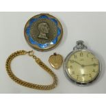 SMITH'S EMPIRE POCKET WATCH, with keyless movement, Arabic dial, in chromium plated case also an