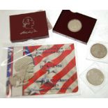 USA GEORGE WASHINGTON 1732-1982 COMMEMORATIVE PROOF SILVER HALF DOLLAR, in case and boxed, TWO