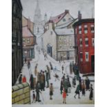 •L S LOWRY (1887 - 1976) ARTIST SIGNED COLOUR PRINT Berwick-upon-Tweed Signed 21" x 17" (53.3 x 43.