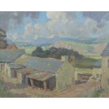 J H BLAKELEY (20th CENTURY) OIL PAINTING ON CANVAS-BOARD A plein air Westmorland landscape Signed