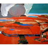 DEREK HYATT (1931 - 2015) OIL PAINTING ON BOARD 'Red Moor' Unsigned 10 1/2" x 12" (26.7 x 30.5cm)