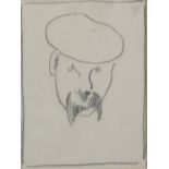 •SIR WILLIAM NICHOLSON (1872-1949) PENCIL DRAWING 'Head of a Man' Unsigned 8 1/2" x 6 1/2" (21.5cm x