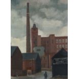 ROGER HAMPSON (1925 - 1996) OIL PAINTING ON BOARD 'Winter Street, Bolton' Signed, titled and