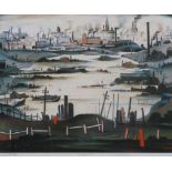 LAURENCE STEPHEN LOWRY (1887 - 1976) LIMITED EDITION COLOUR PRINT 'The Lake' Numbered 487/500 15"