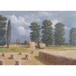 K JEPSON (Modern) OIL PAINTING ON CANVAS Haymaking scene Signed and dated 1970 lower right 20" x 28"