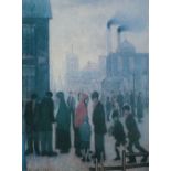 LAURENCE STEPHEN LOWRY (1887-1976) UNSIGNED COLOUR PRINT 'Salford Street scene' 1928 numbered 829/