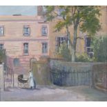 JOHN L. HOWARD (Exh. 1922-38) OIL PAINTING ON BOARD 'Chester Gate, Regent's Park' 15" x 15" (38cm