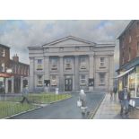 TOM BROWN (b. 1933) PASTEL DRAWING 'Bexley Square Salford' Signed lower right 11" x 15 1/4" (28 x