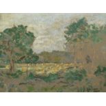 J D GUNN (20th CENTURY) PASTEL Wooded landscape Signed and dated 1928 9 1/2" x 12 1/2" (24.2 x 31.