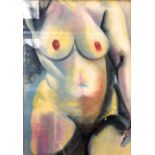 •GLENYS LATHAM (b. 1946) PASTEL 'Annette', life drawing female nude Initialled bottom right,