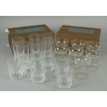 MODERN BACCARAT DRINKING GLASSES - SET OF SIX SPIRIT TUMBLERS, 4" (10.2cm) HIGH AND A SET OF SIX