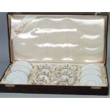 A CIRCA 1950's CASED SET OF SIX ROSENTHAL PORCELAIN COFFEE CUPS AND SAUCERS