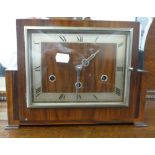 ART DECO WALNUT CHIMING AND STRIKING MANTEL CLOCK