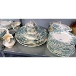 B AND K LIMITED 'COBURG' PATTERN VICTORIAN POTTERY, BLUE AND WHITE POTTERY PART DINNER SERVICE,