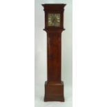 LATE EIGHTEENTH CENTURY OAK LONGCASE CLOCK, signed Holland, Sallop, the 10" brass dial with silvered