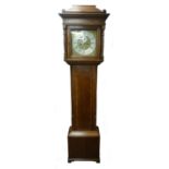 LATE EIGHTEENTH CENTURY MAHOGANY CROSSBANDED OAK LONGCASE CLOCK, signed Benj (ami) n Barlow,