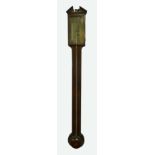 A GEORGE III MAHOGANY CASED MERCURY TABLE STICK BAROMETER by G. Agosti and Co., 37 3/4" (96cm) high