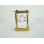 R & Co, EARLY TWENTIETH CENTURY FRENCH BRASS CARRIAGE CLOCK, RETAILED BY ROBINSON & Co, SHREWSBURY