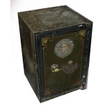 S. WITHERS AND CO., STEEL SAFE WITH BRASS HANDLE, 30" x 20" x 20"