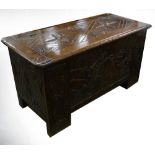 TWENTIETH CENTURY CARVED OAK BLANKET CHEST