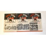 THREE MANCHESTER UNITED HOME FOOTBALL PROGRAMMES 1950/51 V Everton, Fulham and Blackpool