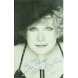 SHIRLEY MACLAINE SIGNED BLACK AND WHITE PHOTOGRAPH inscribed 'For Olive, Love always, Shirley