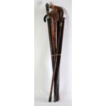 EARLY 20th CENTURY WALKING STICK with pinchbeck mounted horn handle engraved with inscription