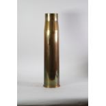 LARGE, CIRCA 1980, NAVAL BRASS SHELL CASE inscribed to base 105mm TKRW 244 - 1980, 24 1/4" (61.