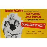 1959 'SOME LIKE IT HOT' TRADE ADVERT, featuring Marilyn Monroe, Tony Curtis and Jack Lemon, 17" x