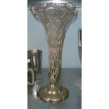 VICTORIAN ELECTROPLATE WIRE PATTERN FLOWER EPERGNE WITH GLASS LINER