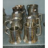 TEN ELECTROPLATE AND PEWTER MAINLY PINT AND HALF PINT PRESENTATION MUGS