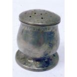 LIBERTY & CO TUDRIC PEWTER PEPPERETTE, bulbous form with circular base, 2" (5cm) high