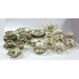 COALPORT 'INDIAN TREE' PATTERN TEA WARES, 17 PIECES AND CROWN STAFFORDSHIRE 'CHELSEA MANOR' AND