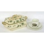 B & B VICTORIAN POTTERY 'DRESDEN' PATTERN TWO HANDLED TUREEN AND COVER, NINETEENTH CENTURY 'BAMFORD'