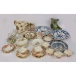 A LATE VICTORIAN STAFFORDSHIRE TEA SERVICE, FIVE 20TH CENTURY CHINESE FELING FORM POCELAIN