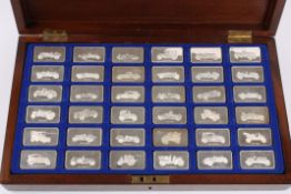 The Lord Montague Collection of Great Car Ingotsa collection of 36 silver ingots decorated with