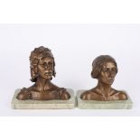 David Cornell (20th century) British
A pair of bronze busts of the dancers Nijinsky and Pavlova,