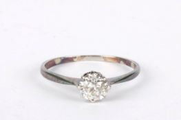 An 18ct white gold and diamond solitaire ringset with diamond measuring approx. 1/2 carat and set