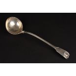 A Victorian silver fiddle, thread and shell pattern soup ladle
hallmarked London 1846, with shell