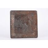 An early 20th century Japanese copper plated relief tray
decorated with two Japanese woman and a