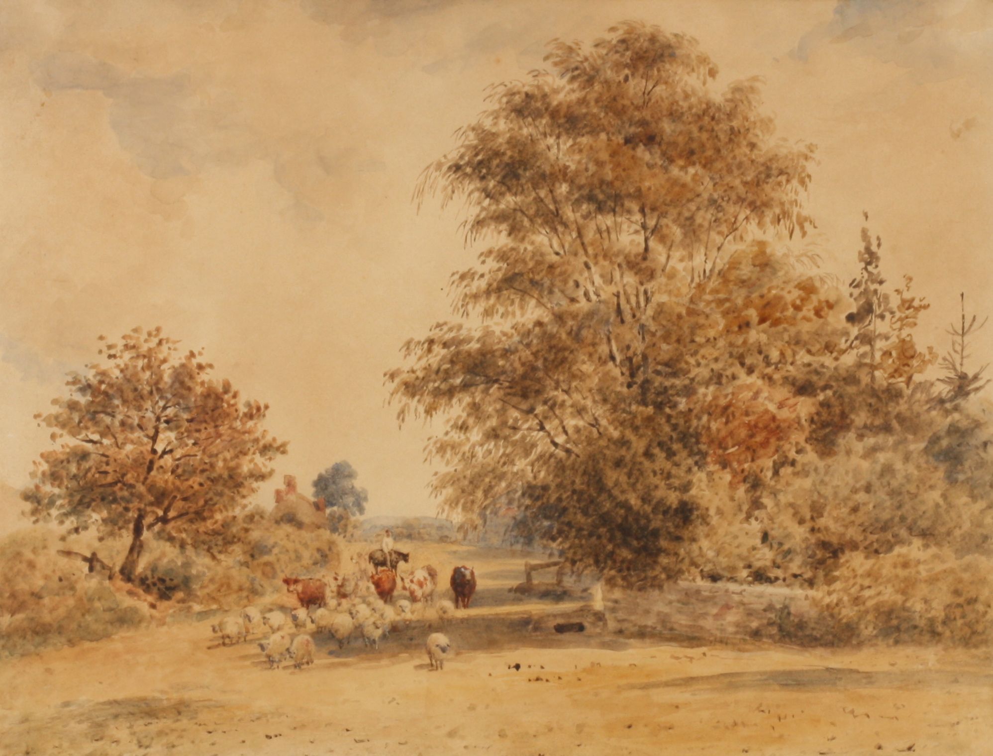 Attributed to Frederick Nash (1782-1856) British
A pair of watercolours 'Littleworth - Looking