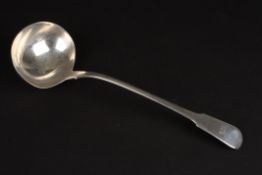 A George III fiddle pattern soup ladlehallmarked London 1814, with engraved initials. Maker: