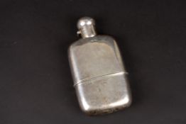 A Walker and Hall silver hip flaskhallmarked Sheffield 1914 with makers initials, with lower cup,