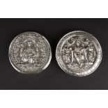 A pair of embossed silver Royal Seals of King Henry VIII and King Francis I of France,
both