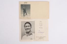 Hillary, Tenzing & Everest InterestA 1960s greeting slip signed by Tenzing Norgay Sherpa, 'With