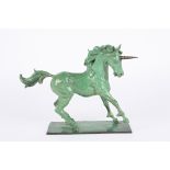 David Cornell (20th century) British
A green patinated bronze model of a unicorn, limited edition