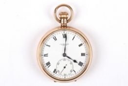 An early 20th century 9ct gold open face pocket watch by J.W. Benson, hallmarked Birmingham 1930,